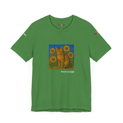 CATART Unisex Jersey Cat T-Shirt - Vincent van Gogh - Iconic Painting Reimagined with Cats