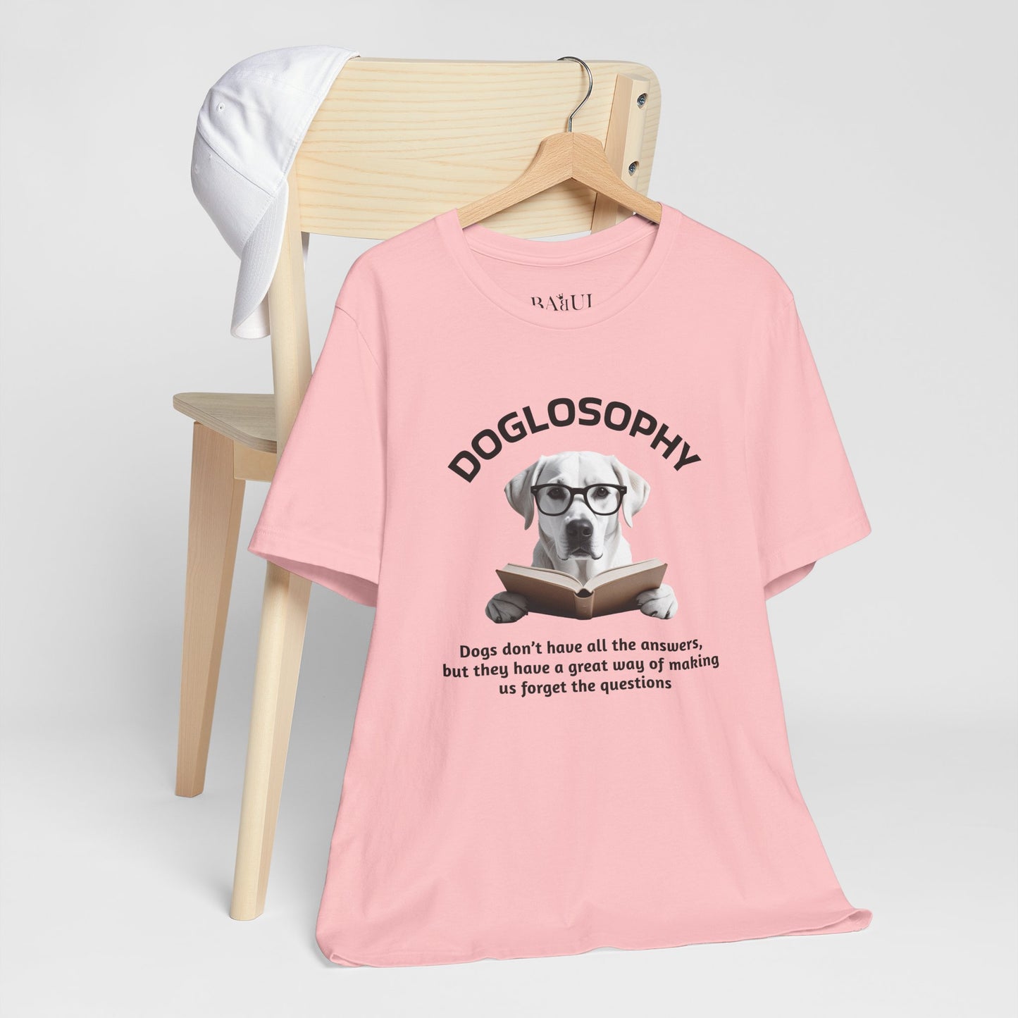 Doglosophy Unisex Jersey Short Sleeve Tee –  "Dogs don't have all the answers" Design