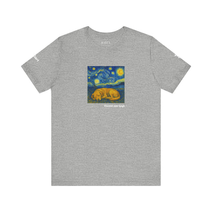 DOGART Unisex Jersey Dog T-Shirt - VAN GOGH - Iconic Painting Reimagined with Dogs