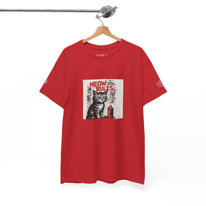Rebel Graphic Tee - Unisex Heavy Cotton T-Shirt for the Wild at Heart. Rebel Tees, Born to Be Worn - MEOW RULES