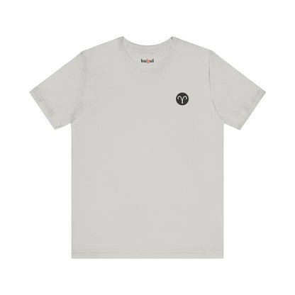 Aries - Gothic Zodiac T-Shirt. Blue graphic on the back. Zodiac in the Shadows