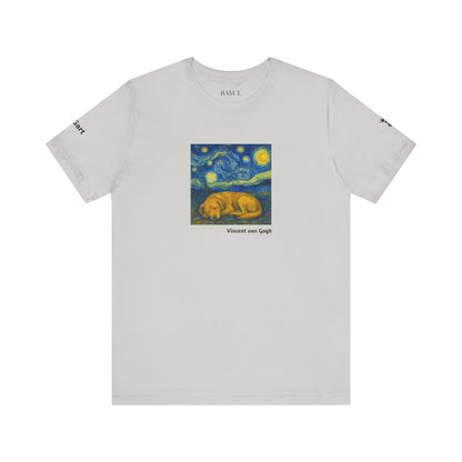 DOGART Unisex Jersey Dog T-Shirt - VAN GOGH - Iconic Painting Reimagined with Dogs