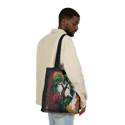 Artistic Surge - Eco-Friendly Canvas Tote Bag - HEART WITH ROSE