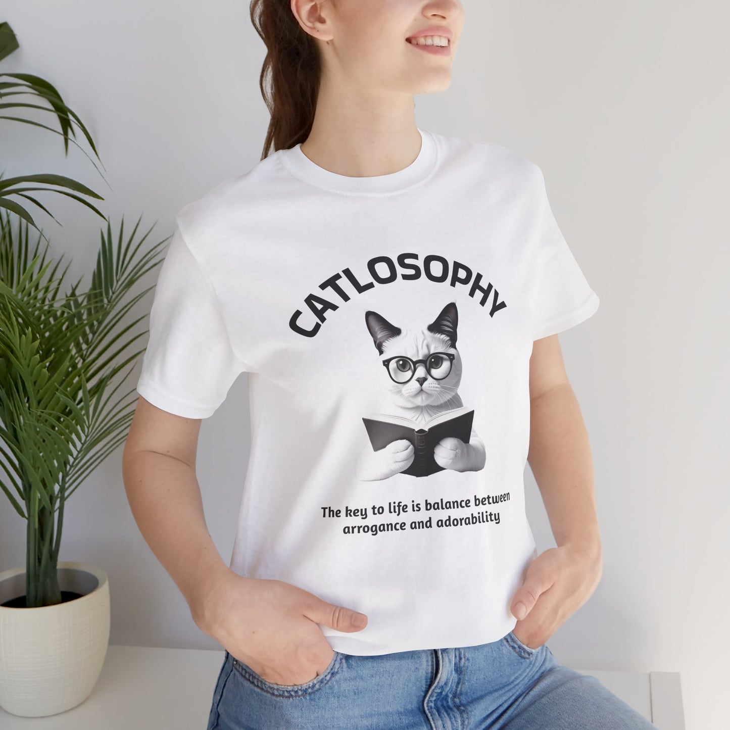 Catlosophy Unisex Jersey Short Sleeve Tee –  "The Key to Life" Design