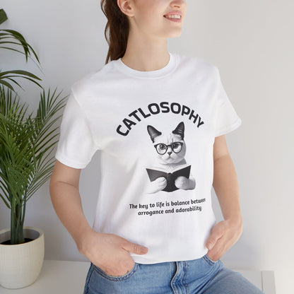 Catlosophy Unisex Jersey Short Sleeve Tee –  "The Key to Life" Design