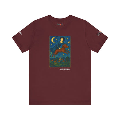 DOGART Unisex Jersey Dog T-Shirt - MARC CHAGALL - Iconic Painting Reimagined with Dogs