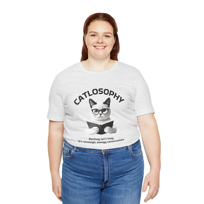 Catlosophy Unisex Jersey Short Sleeve Tee –  "Resting isn't Lazy" Design