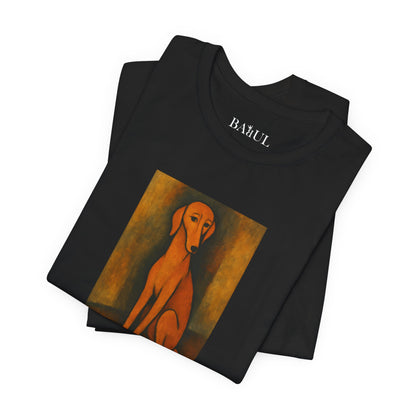 DOGART Unisex Jersey DOG T-Shirt - MODIGLIANI - Iconic Painting Reimagined with Dogs