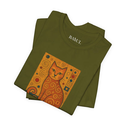 CATART Unisex Jersey Cat T-Shirt - KLIMT - Iconic Painting Reimagined with Cats