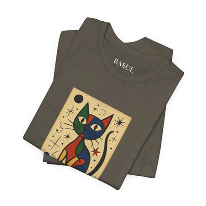 CATART Unisex Jersey Cat T-Shirt - MIRO - Iconic Painting Reimagined with Cats