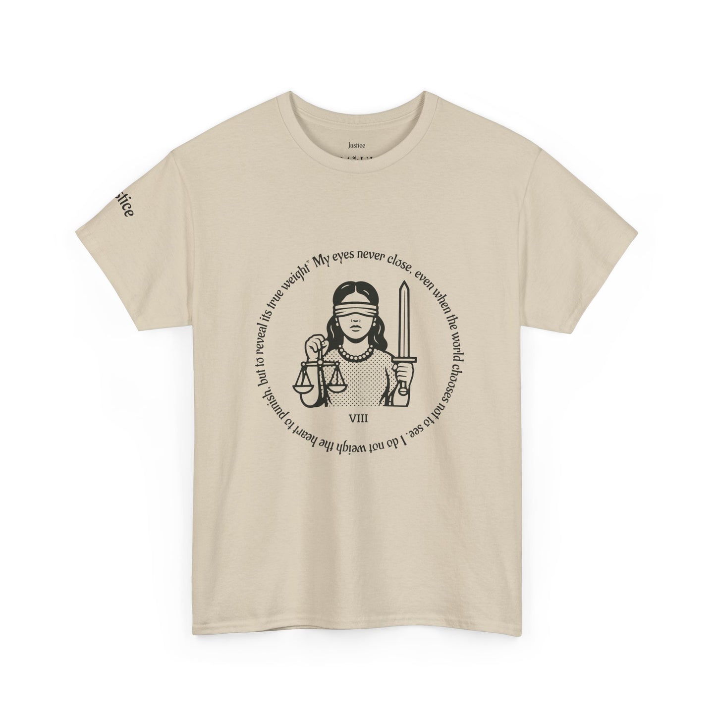 Justice - ArcanaPop T-Shirt – Where Tarot Magic Meets Pop Art