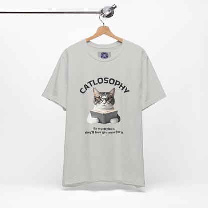 Catlosophy Unisex Jersey Short Sleeve Tee –  "Be mysterious" Design