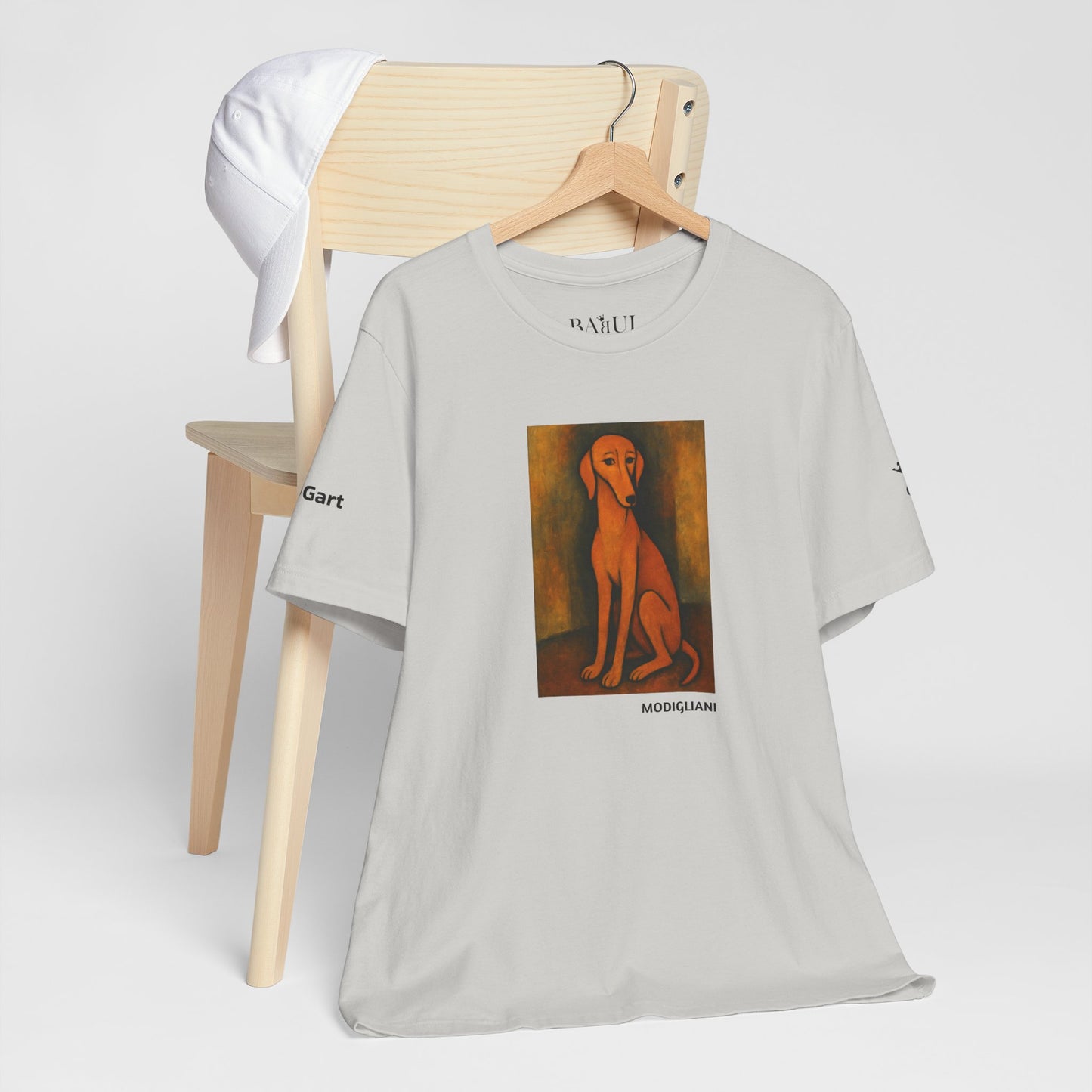 DOGART Unisex Jersey DOG T-Shirt - MODIGLIANI - Iconic Painting Reimagined with Dogs
