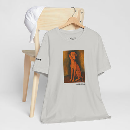 DOGART Unisex Jersey DOG T-Shirt - MODIGLIANI - Iconic Painting Reimagined with Dogs