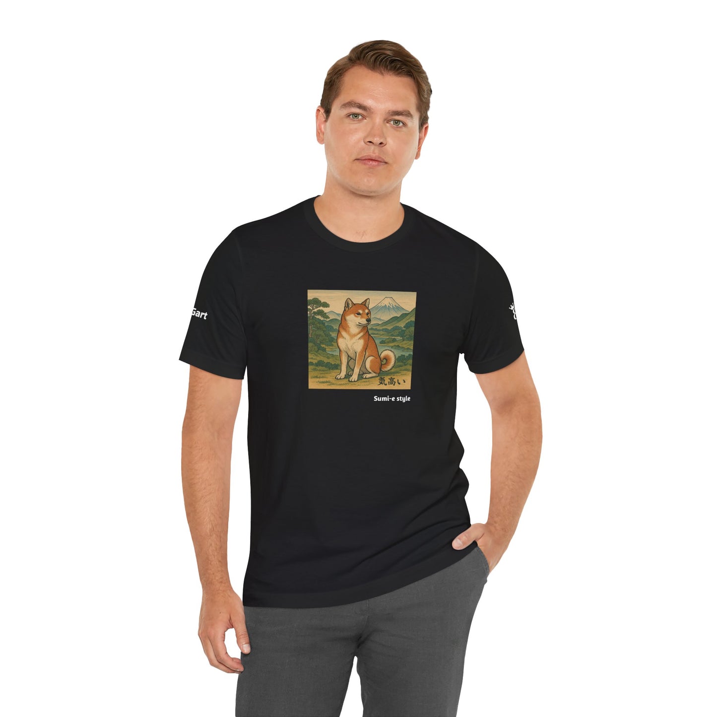 DOGART Unisex Jersey DOG T-Shirt - SUMI-E STYLE - Iconic Painting Reimagined with Dogs