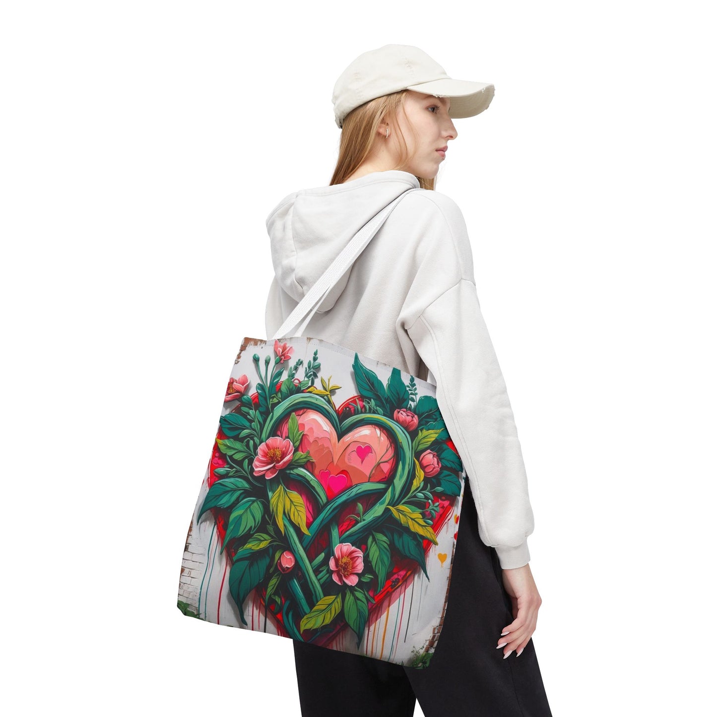 Artistic Surge - Eco-Friendly Canvas Tote Bag - HEARTS OF LOVE