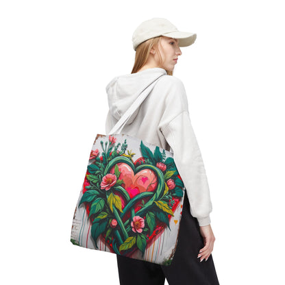 Artistic Surge - Eco-Friendly Canvas Tote Bag - HEARTS OF LOVE
