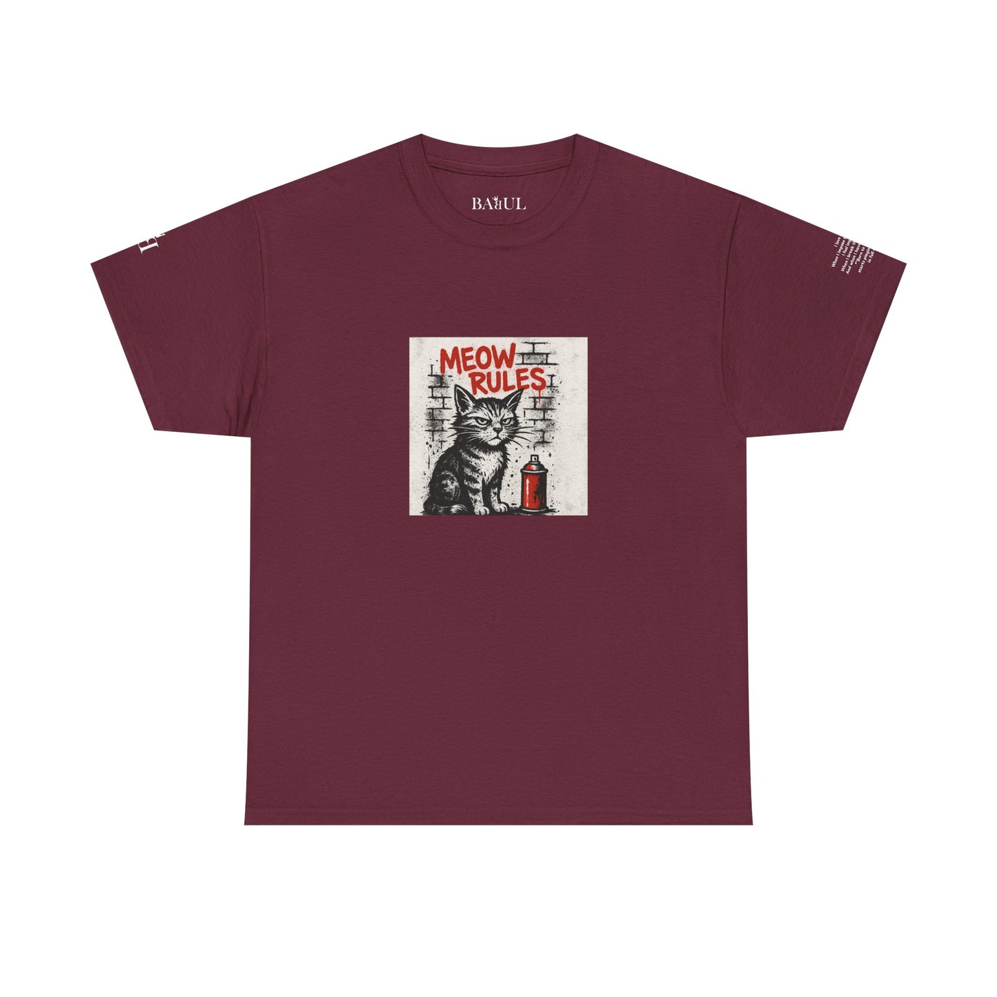 Rebel Graphic Tee - Unisex Heavy Cotton T-Shirt for the Wild at Heart. Rebel Tees, Born to Be Worn - MEOW RULES