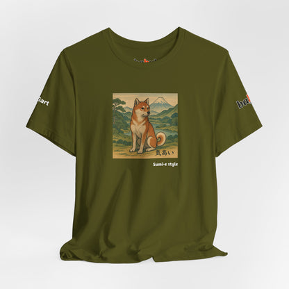 DOGART Unisex Jersey DOG T-Shirt - SUMI-E STYLE - Iconic Painting Reimagined with Dogs