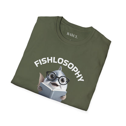 Fishlosophy Unisex T-Shirt - Ocean Vibes and Life's Questions Design - The Cure For Everything Is Salt Water
