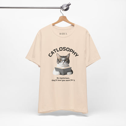 Catlosophy Unisex Jersey Short Sleeve Tee –  "Be mysterious" Design