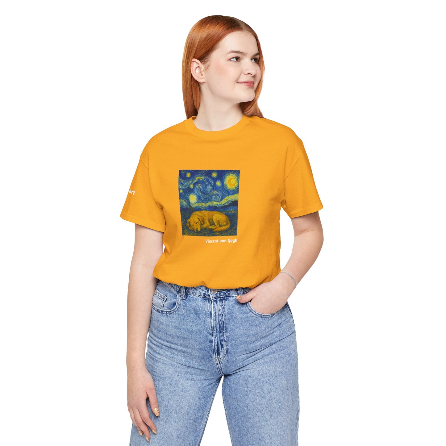 DOGART Unisex Jersey Dog T-Shirt - VAN GOGH - Iconic Painting Reimagined with Dogs