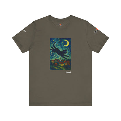 CATART Unisex Jersey Cat T-Shirt - MARC CHAGALL - Iconic Painting Reimagined with Cats