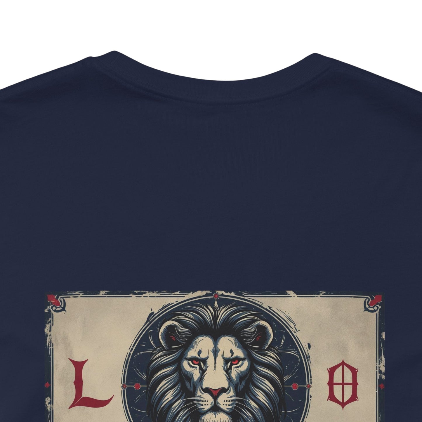 Leo - Gothic Zodiac T-Shirt. Blue graphic on the back.  Zodiac in the Shadows