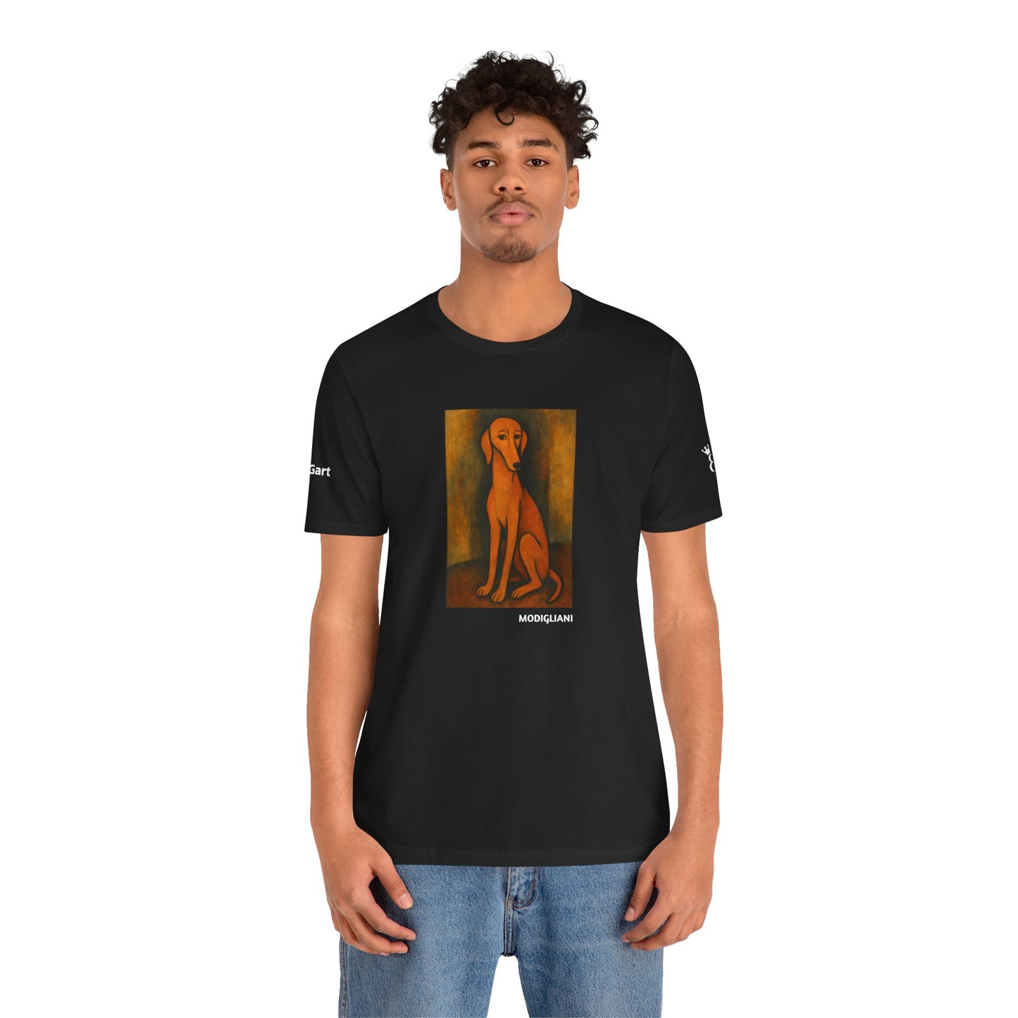 DOGART Unisex Jersey DOG T-Shirt - MODIGLIANI - Iconic Painting Reimagined with Dogs
