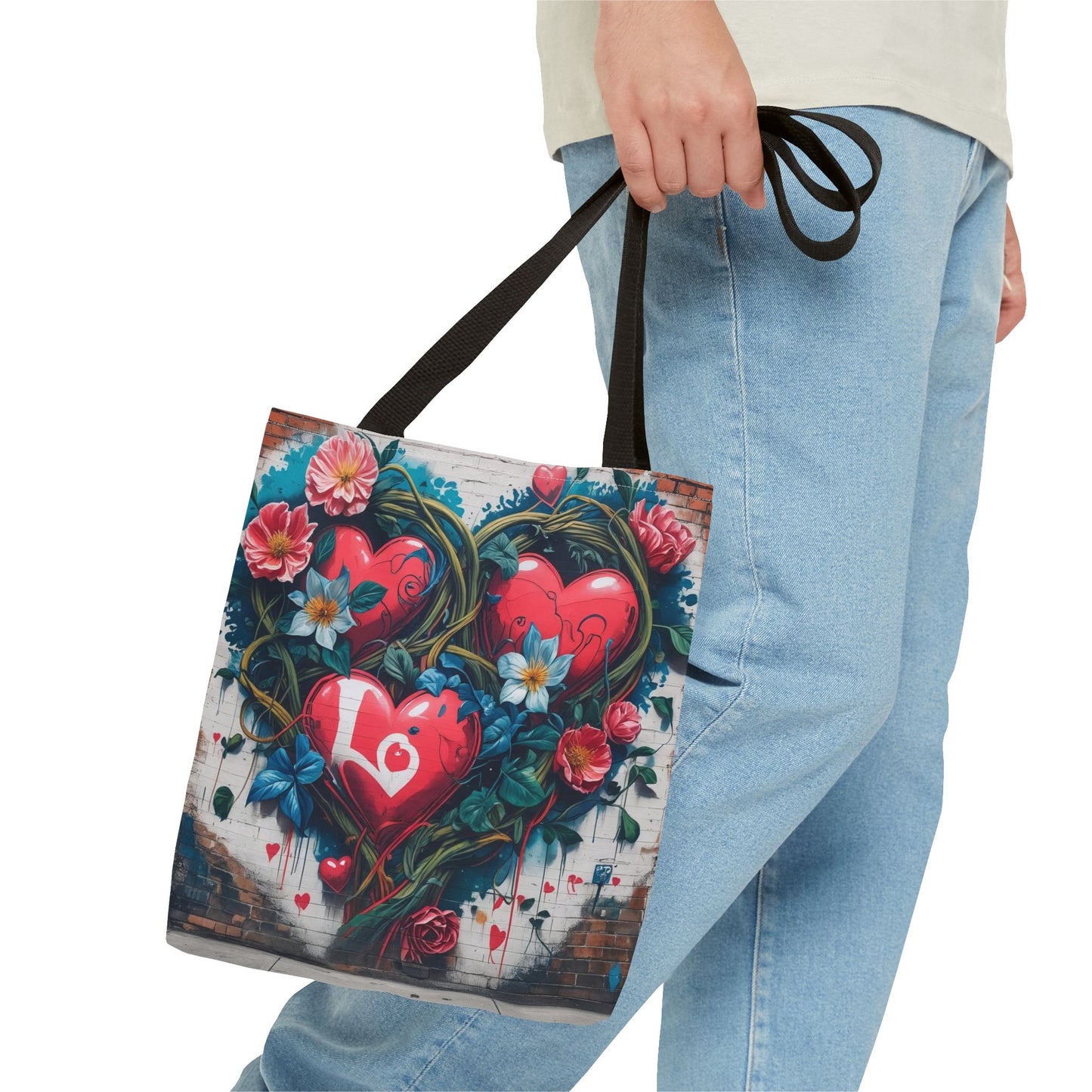 Artistic Surge - Eco-Friendly Canvas Tote Bag - HEARTS OF LOVE