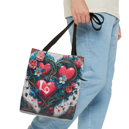 Artistic Surge - Eco-Friendly Canvas Tote Bag - HEARTS OF LOVE