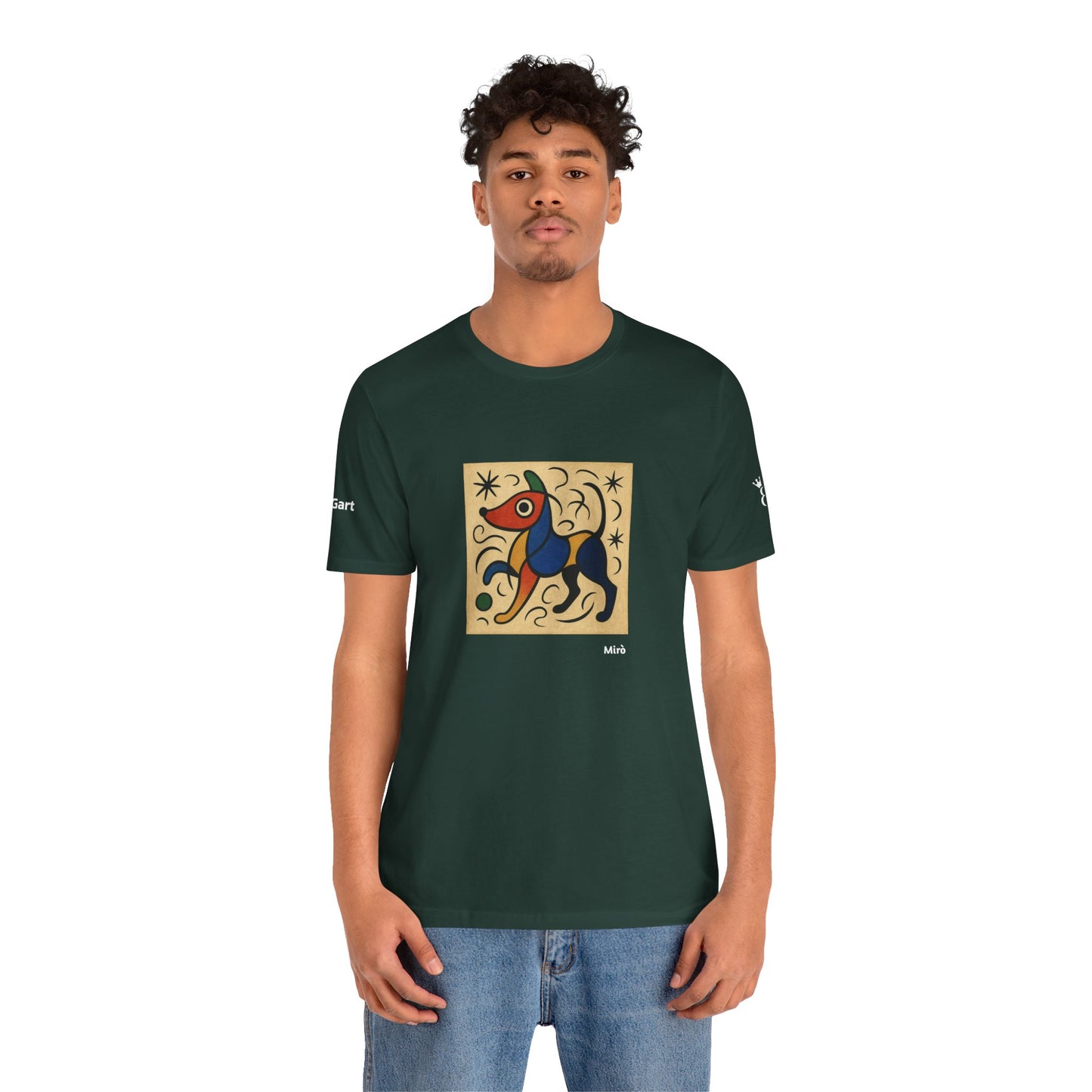 DOGART Unisex Jersey Dog T-Shirt - MIRO - Iconic Painting Reimagined with Dogs