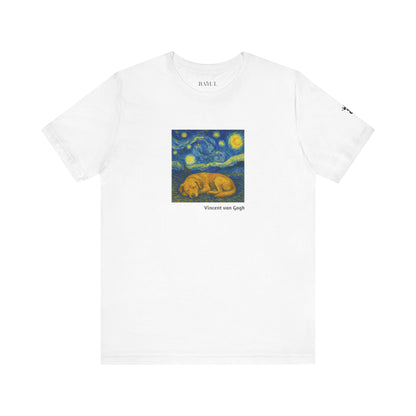 DOGART Unisex Jersey Dog T-Shirt - VAN GOGH - Iconic Painting Reimagined with Dogs