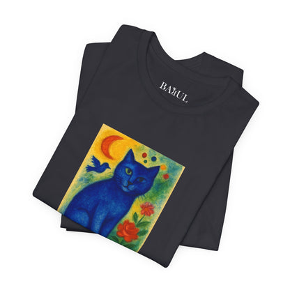 CATART Unisex Jersey Cat T-Shirt - MARC CHAGALL - Iconic Painting Reimagined with Cats