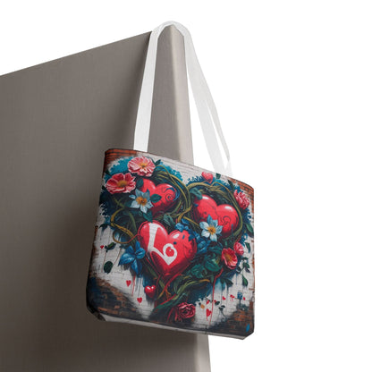 Artistic Surge - Eco-Friendly Canvas Tote Bag - HEARTS OF LOVE