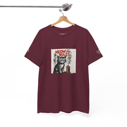 Rebel Graphic Tee - Unisex Heavy Cotton T-Shirt for the Wild at Heart. Rebel Tees, Born to Be Worn - MEOW RULES