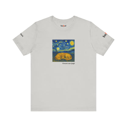 DOGART Unisex Jersey Dog T-Shirt - VAN GOGH - Iconic Painting Reimagined with Dogs