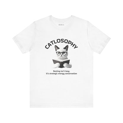 Catlosophy Unisex Jersey Short Sleeve Tee –  "Resting isn't Lazy" Design
