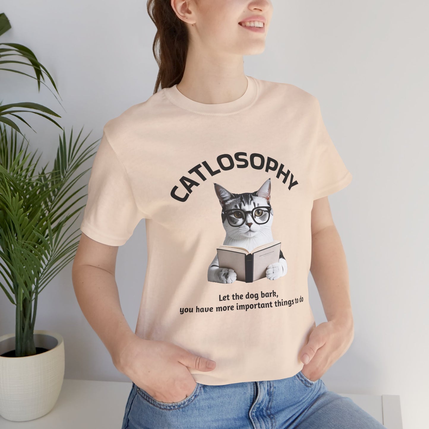 Catlosophy Unisex Jersey Short Sleeve Tee –  "Let the dog bark" Design