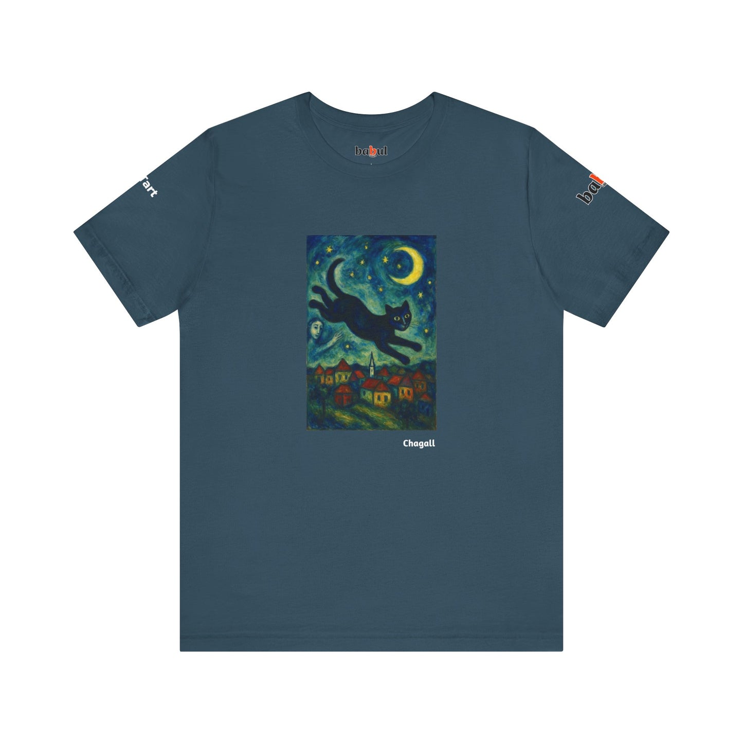 CATART Unisex Jersey Cat T-Shirt - MARC CHAGALL - Iconic Painting Reimagined with Cats