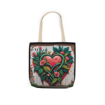 Artistic Surge - Eco-Friendly Canvas Tote Bag - FLOWERED HEARTS
