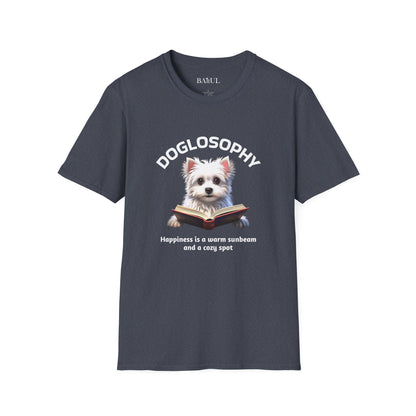 Doglosophy  Unisex Softstyle T-Shirt - "Happiness is a Warm Sunbeam" Design