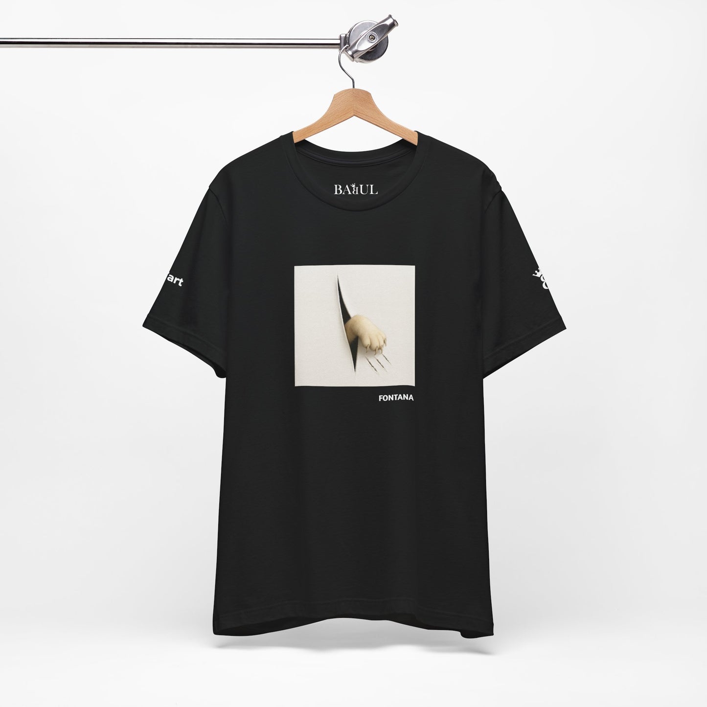 CATART Unisex Jersey Cat T-Shirt - FONTANA - Iconic Painting Reimagined with Cats