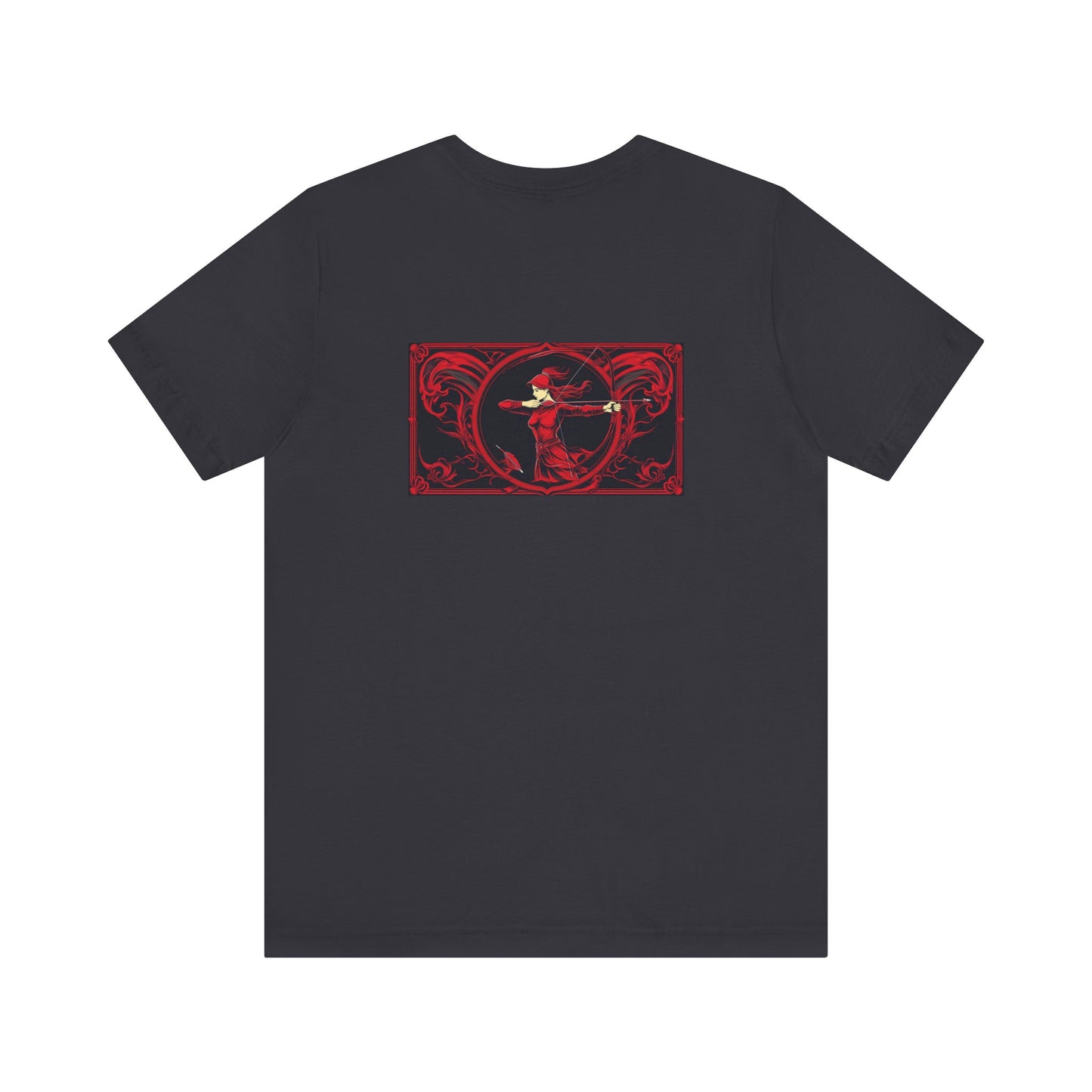 Sagittarius - Gothic Zodiac, Red Graphic on the back T-Shirt. Zodiac in the Shadows
