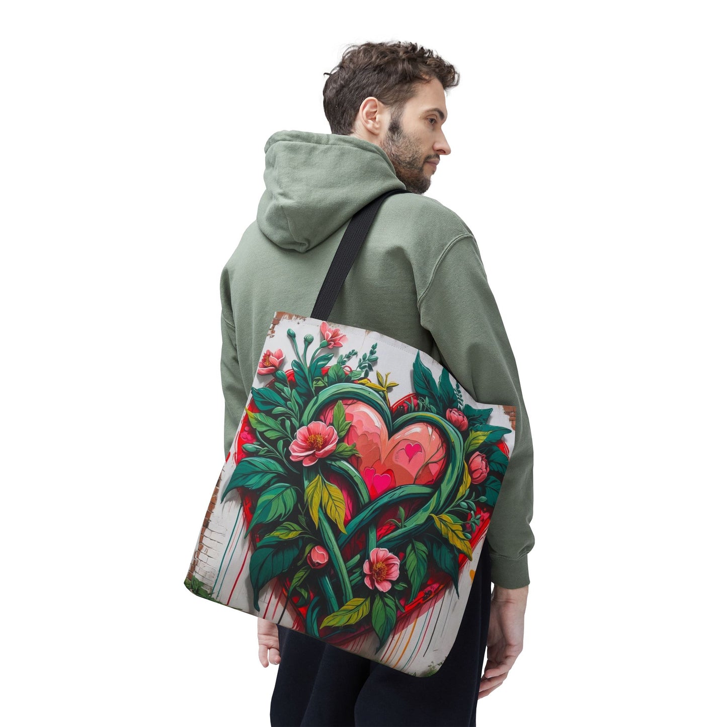 Artistic Surge - Eco-Friendly Canvas Tote Bag - HEARTS OF LOVE