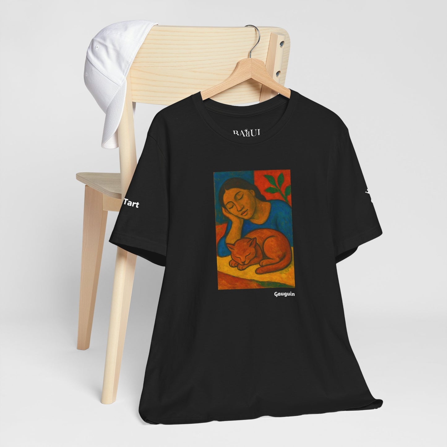 CATART Unisex Jersey Cat T-Shirt - GAUGUIN - Iconic Painting Reimagined with Cats