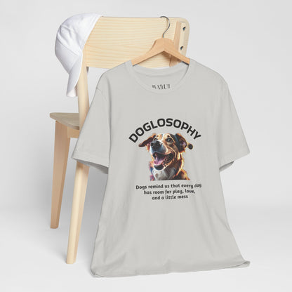 Doglosophy Unisex Jersey Short Sleeve Tee –  "Dog Remind Us" Design
