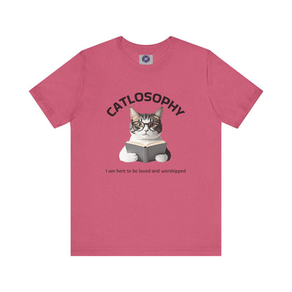 Catlosophy Unisex Jersey Short Sleeve Tee – "I am here to be loved" Design - BABUL T-Shirts