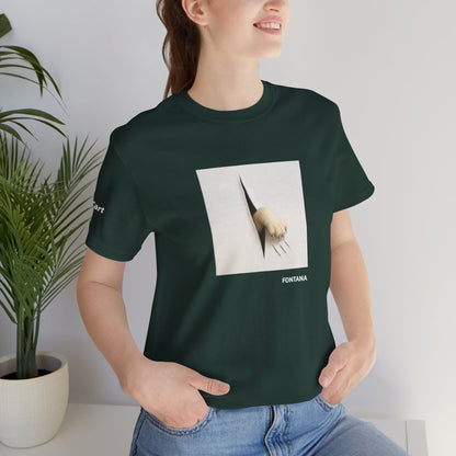 CATART Unisex Jersey Cat T-Shirt - FONTANA - Iconic Painting Reimagined with Cats