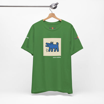 DOGART Unisex Jersey Cat T-Shirt - KEITH HARING - Iconic Painting Reimagined with Dogs